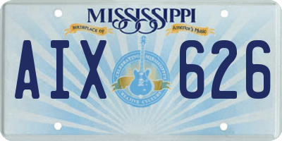 MS license plate AIX626