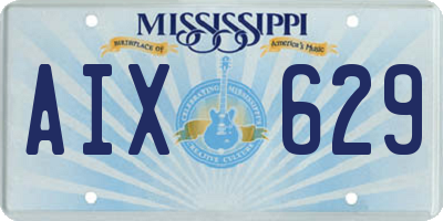 MS license plate AIX629