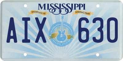 MS license plate AIX630