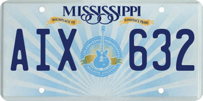 MS license plate AIX632