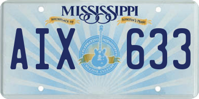 MS license plate AIX633