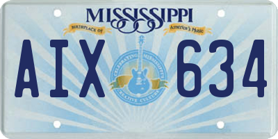 MS license plate AIX634