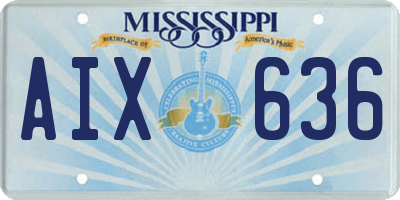 MS license plate AIX636