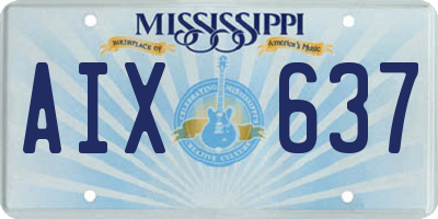 MS license plate AIX637