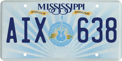 MS license plate AIX638