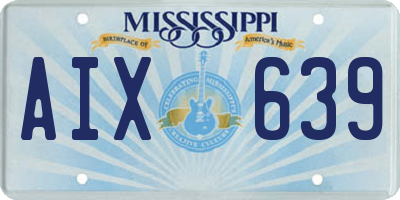MS license plate AIX639