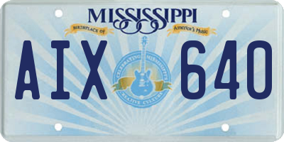 MS license plate AIX640
