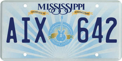 MS license plate AIX642