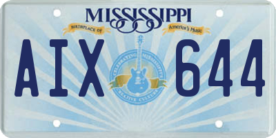 MS license plate AIX644