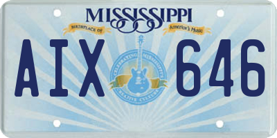 MS license plate AIX646