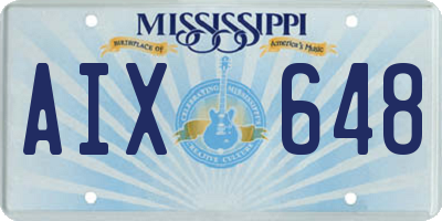 MS license plate AIX648