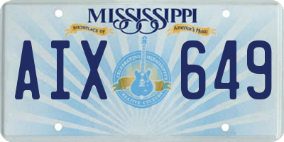 MS license plate AIX649