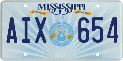MS license plate AIX654