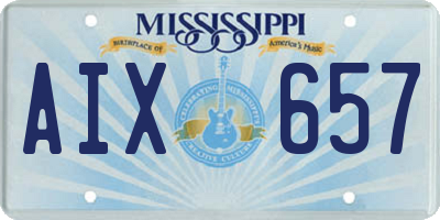 MS license plate AIX657