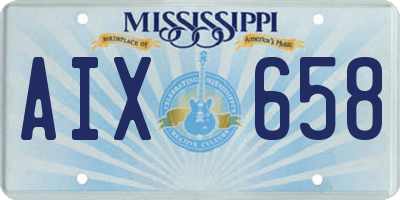 MS license plate AIX658