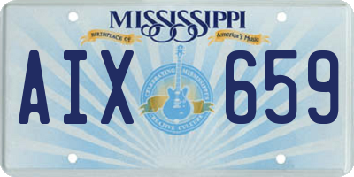 MS license plate AIX659