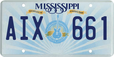 MS license plate AIX661