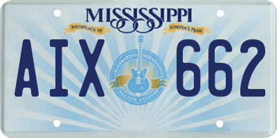 MS license plate AIX662