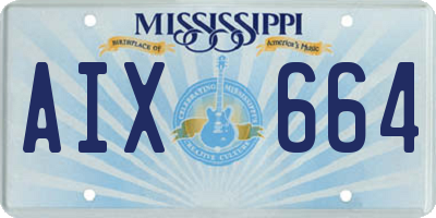 MS license plate AIX664