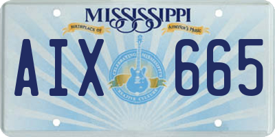 MS license plate AIX665