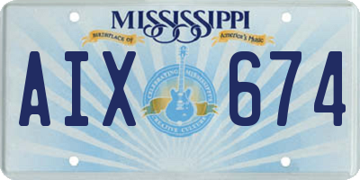 MS license plate AIX674
