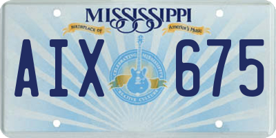 MS license plate AIX675
