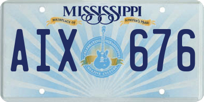 MS license plate AIX676
