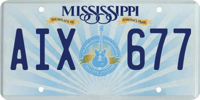 MS license plate AIX677