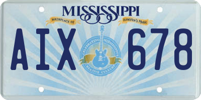 MS license plate AIX678