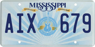 MS license plate AIX679