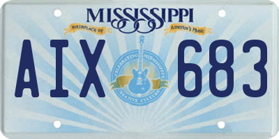 MS license plate AIX683
