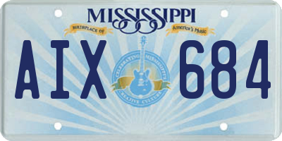 MS license plate AIX684