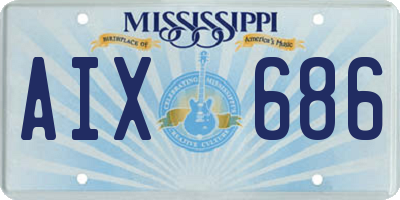 MS license plate AIX686