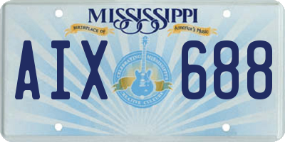 MS license plate AIX688