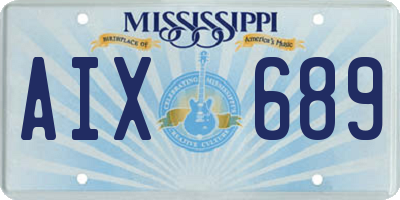 MS license plate AIX689
