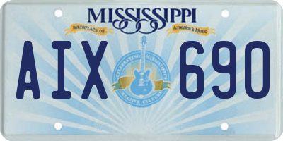 MS license plate AIX690