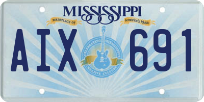 MS license plate AIX691