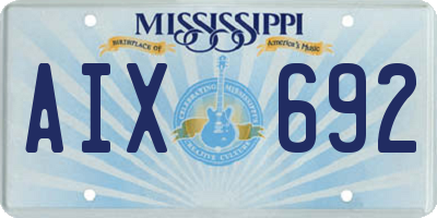 MS license plate AIX692