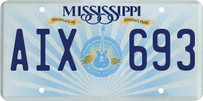 MS license plate AIX693