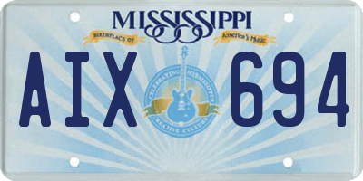 MS license plate AIX694