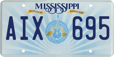 MS license plate AIX695