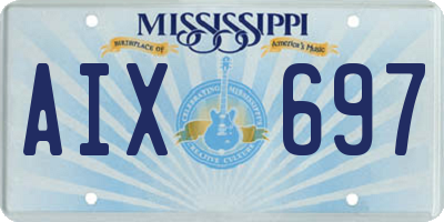 MS license plate AIX697