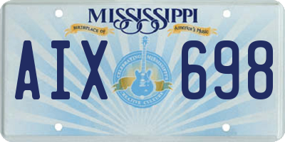 MS license plate AIX698