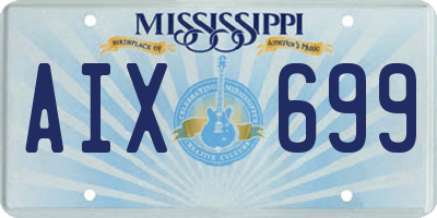 MS license plate AIX699