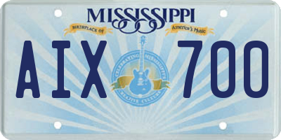 MS license plate AIX700