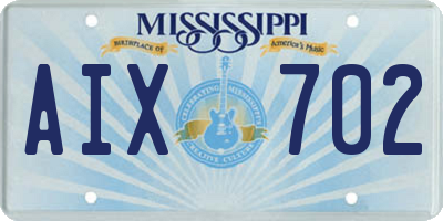 MS license plate AIX702