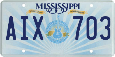 MS license plate AIX703