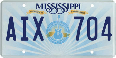 MS license plate AIX704
