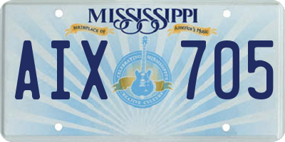 MS license plate AIX705