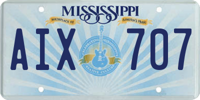 MS license plate AIX707